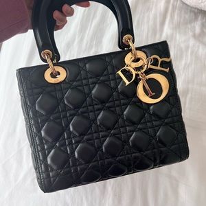 Lady Dior Black Cannage bag with original strap